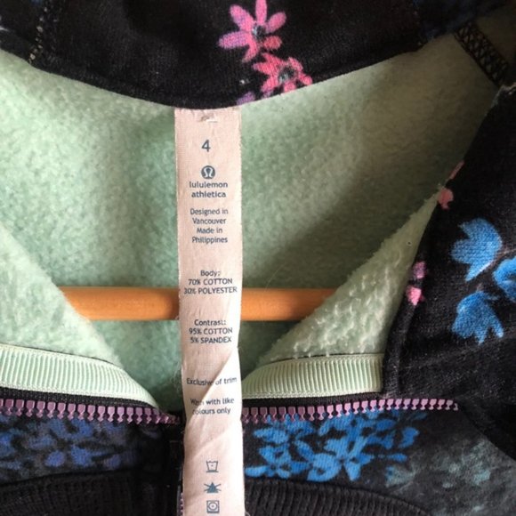 Lululemon Scuba Hoodie *Stretch US 4 Petal Pop Multi / Fresh Teal Lined - Picture 13 of 16